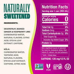 Zevia Zero Sugar Energy Drink, Classic Variety Pack, 12 oz Cans (12-Pack) – Naturally Sweetened, Non-GMO Project Verified, Gluten-Free, Vegan