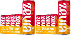 Zevia Zero Sugar Energy Drink,Mango Ginger,12 oz Cans – Naturally Sweetened,Zero Calorie Sugar Free Energy - Non-GMO Project Verified,Gluten-Free,Vegan,(Pack of 24)