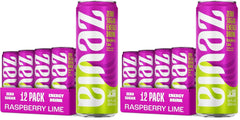 Zevia Zero Sugar Energy Drink,Raspberry Lime,12 oz Cans – Naturally Sweetened,Zero Calorie Sugar Free Energy - Non-GMO Project Verified,Gluten-Free,Vegan,(Pack of 24)