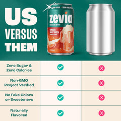 Zevia Zero Sugar Soda, Ginger Root Beer, 16 oz Cans (12-Pack) – Naturally Sweetened, Non-GMO Project Verified, Gluten-Free, Vegan