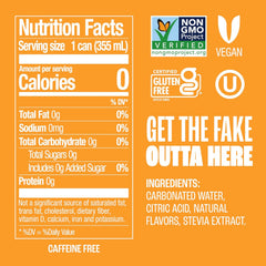 Zevia Zero Sugar Soda, Orange, 12 oz Cans (8-Pack) – Naturally Sweetened, Non-GMO Project Verified, Gluten-Free, Vegan